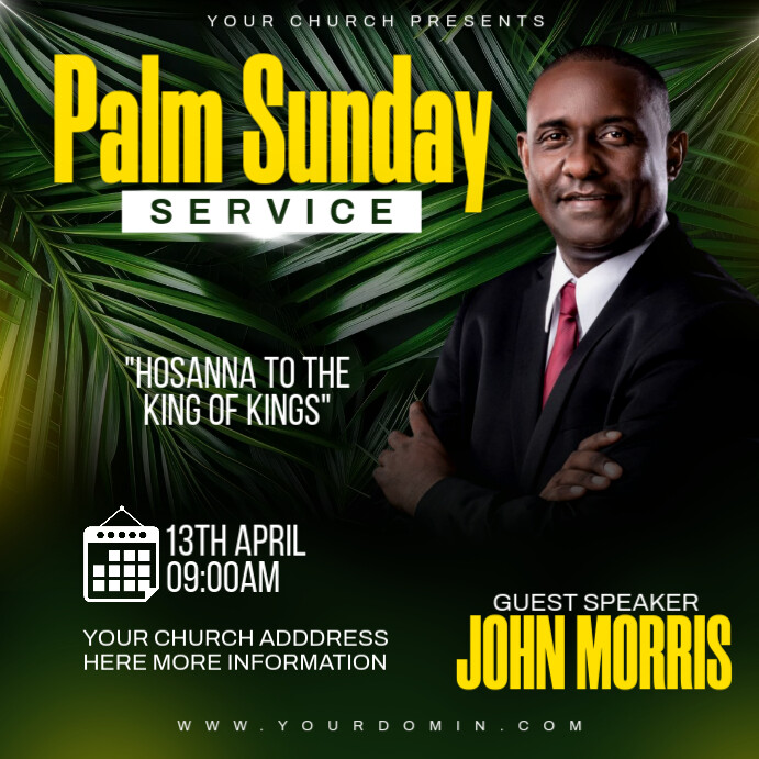 Palm sunday Post Instagram template