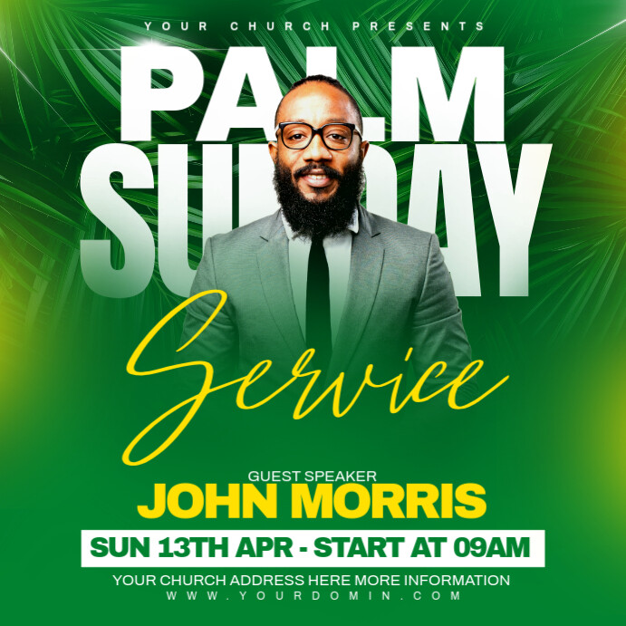 Palm sunday Instagram-opslag template