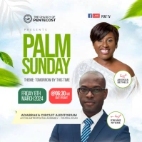 Palm Sunday Easter Church Event Poster Square (1:1) template