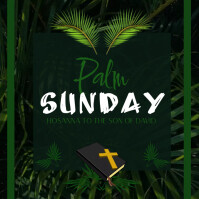Green Palm sunday flyer Instagram 帖子 Template