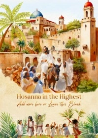 Palm Sunday Greeting Card A6 template