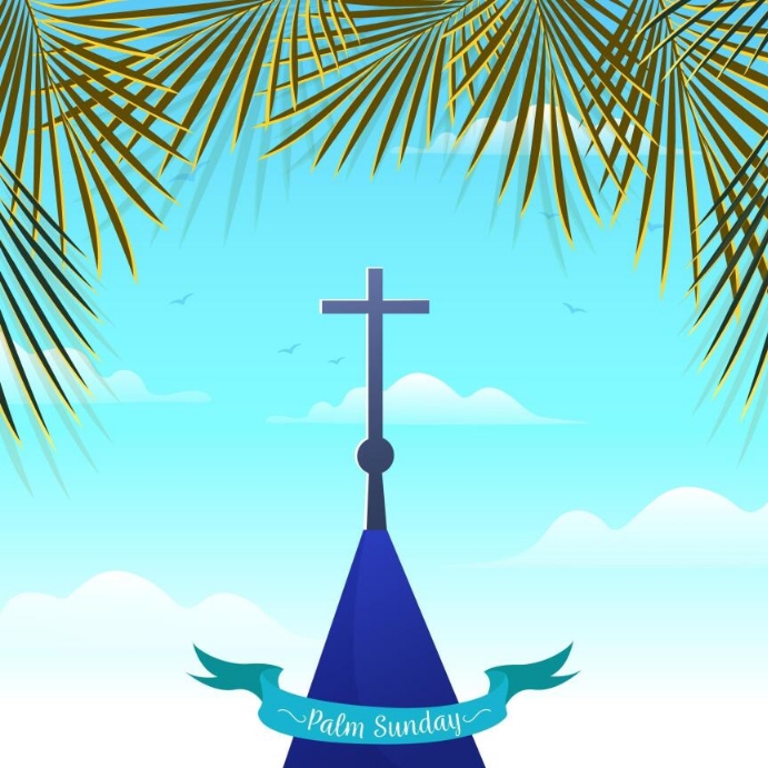 Palm Sunday illustration Instagram-opslag template