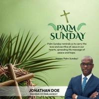 Palm Sunday instagram facebook whatsapp status poster template