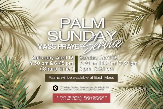 Palm Sunday Mass Prayer Service Post Template Plakkaat
