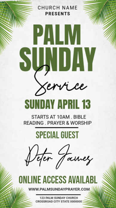 Palm Sunday post Instagram Story template