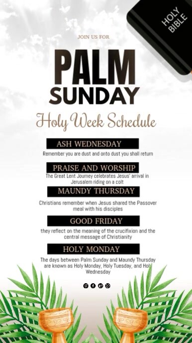 Palm Sunday Schedule Instagram Story template
