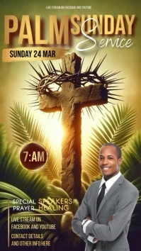 PALM SUNDAY SERVICE AD INSTAGRAM TEMPLATE