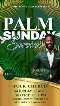 Palm Sunday Service История на Instagram template