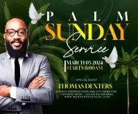 palm sunday service Rectangle moyen template