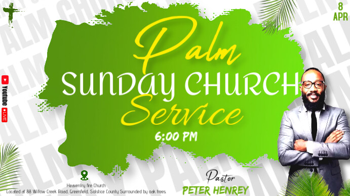 Palm sunday service YouTube Duimnael template