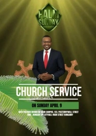 palm sunday service A6 template