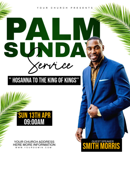 Palm Sunday service Flyer (US Letter) template