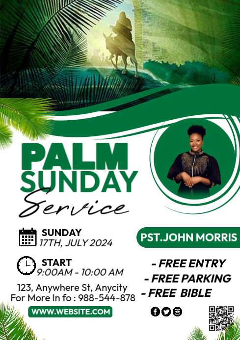 Palm sunday service A4 template