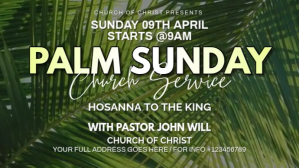 Hijau Palm Sunday Church Service Digitalt display Template