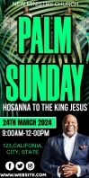 Palm Sunday service design template flyer Ibhana Eligoqekela Phezulu 3' × 6'