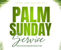 White Palm Sunday service flyer Mellemstort rektangel Template