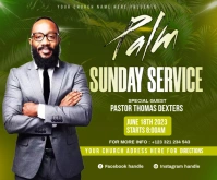 Palm Sunday service flyers Rectangle moyen template