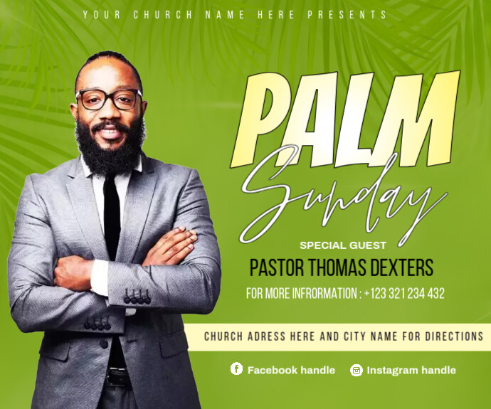 Palm Sunday service poster Medium Reghoek template