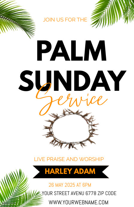 Palm Sunday Service Template Tabloid