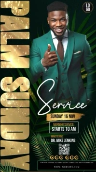 Palm Sunday Service template Instagram Story