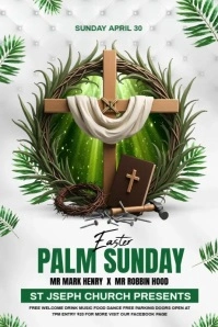 palm sunday video flyer Poster template