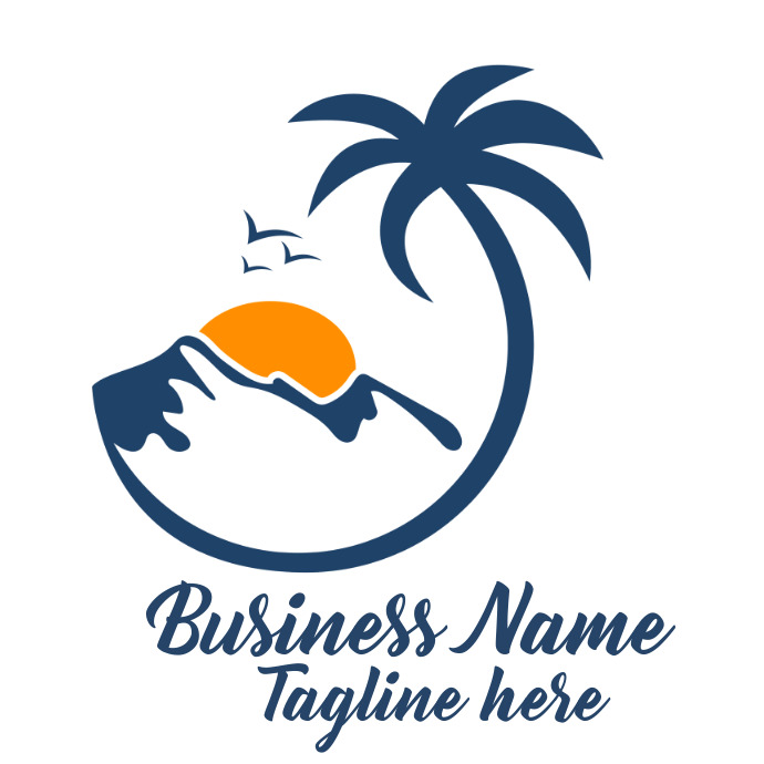 Palm tree logo/summer beach logo template