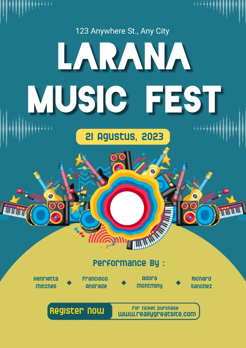 Pamflet Music/Konser Template | PosterMyWall