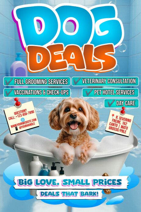 Pamper Your Pup: Dog Deals Inside! Plakat template