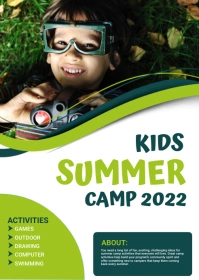 pamphlet, Kids summer camp,scouts A6 template