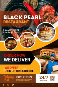 Pan-Asian Restaurant Delivery Service Poster โปสเตอร์ template