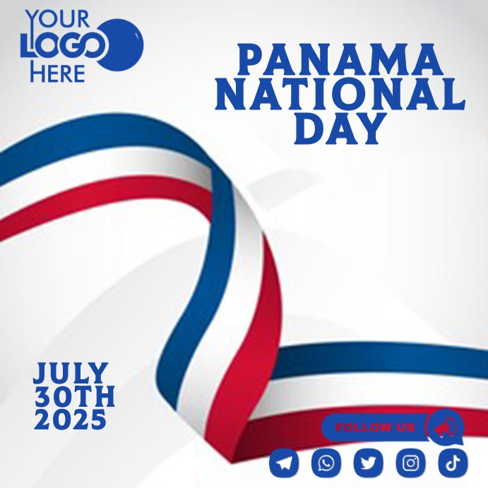 panama national day Instagram Post template