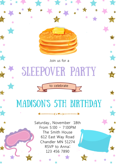 Modele Invitation De Fete D Anniversaire De Crepe Et Pyjama Postermywall Modele Invitation De Fete D Anniversaire De Crepe Et Pyjama Postermywall