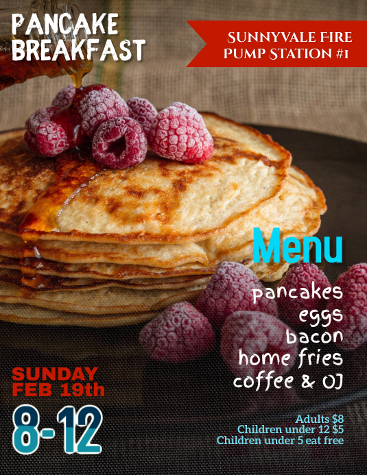 Pancake Breakfast Fundraiser Flyer Template PosterMyWall