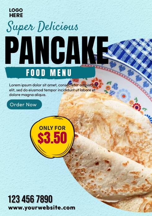 Pancake Menu A4 template