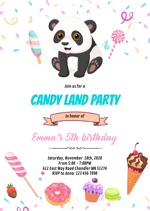12 Biglietti D'invito Per Compleanno Bambini Con Buste, Formato 14,8x10,5 Cm, Design Gufo E Panda, Prestampati, Carta 400mg