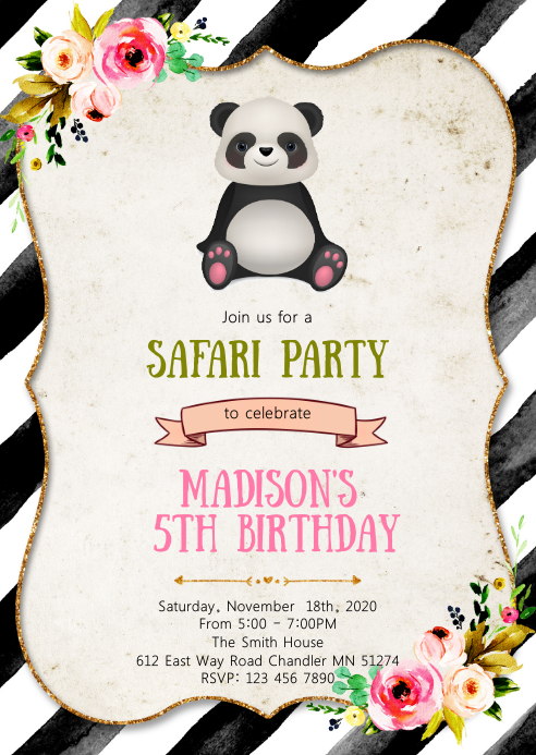 Modele Invitation De Panda Anniversaire Postermywall Modele Invitation De Panda Anniversaire Postermywall