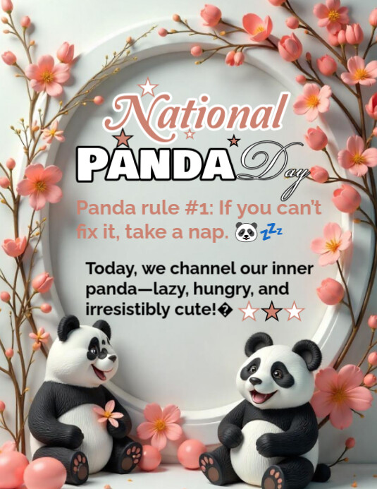 Panda Day Flyer (US Letter) template