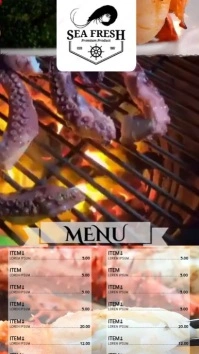 PANTALLA AD SEAFOOD งานแสดงผลงานแบบดิจิทัล (9:16) template