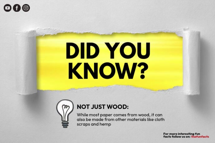Fun Fact Design Example Paper Fun Fact Template | PosterMyWall