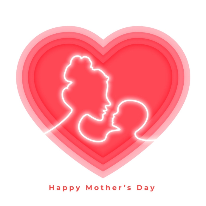 Copy of Paper heart style mothers day greeting vector | PosterMyWall