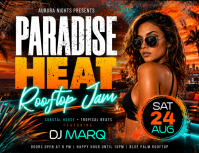 Paradise Heat Rooftop Jam Løbeseddel (US Letter) template