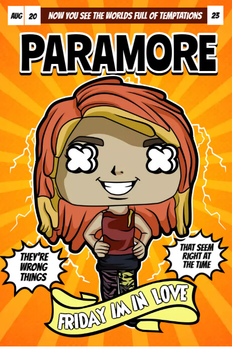 Paramore Comic Poster Template | PosterMyWall