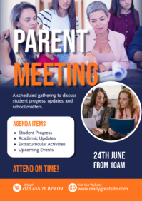 Parent Meeting — School Notification Flyer | Editable Template A2