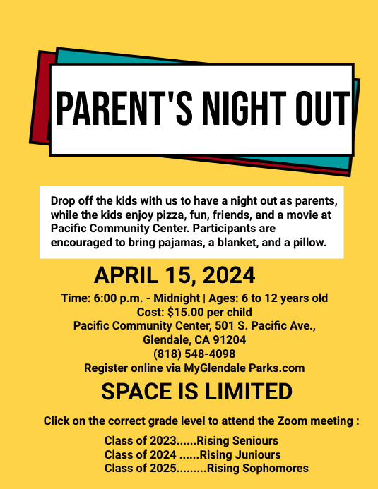Parent Night Program Sample parent night meeting Template | PosterMyWall