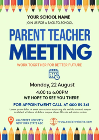 Yellow Parent Teacher Meeting A5 Template