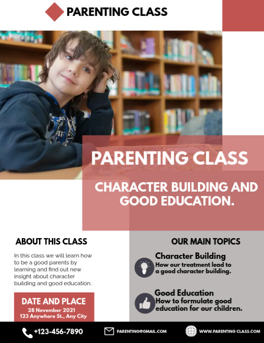 PARENTING CLASS TEMPLATE | PosterMyWall