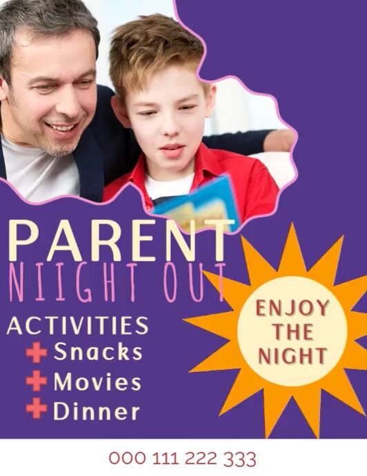 Parents' Night Out flyer template