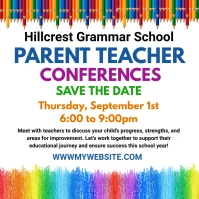 parents and teachers conference flyer Instagram-Beitrag template