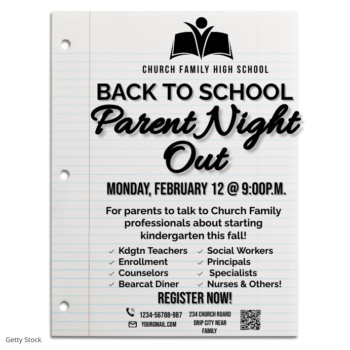 Parent Night Program Sample Parents Night , parents meeting ,graduation a Template | PosterMyWall