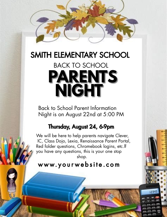 Parent Night Program Sample Parents Night , parents meeting ,graduation a Template | PosterMyWall